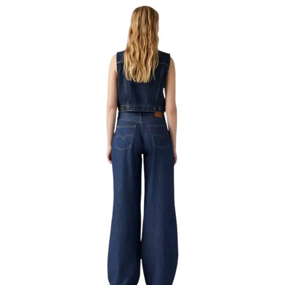 Levi’s Jeans Women’s Sz 30 Dark Wash High Rise Wide Leg Retro Hippie 70’… - Picture 2 of 8